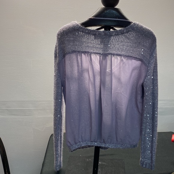 Decree lavender sweater with sheer back - Picture 2 of 2